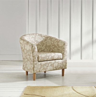 HOME - Floral - Fabric Tub Chair - Natural
